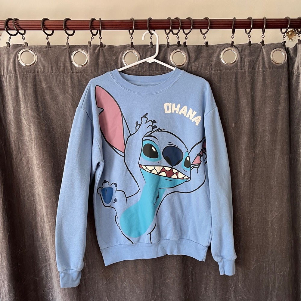 Disney Stitch Light Blue Crew Neck